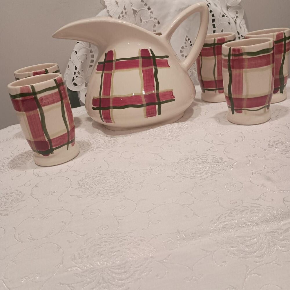 Puriton Pottery Red and Cream Dinnerware